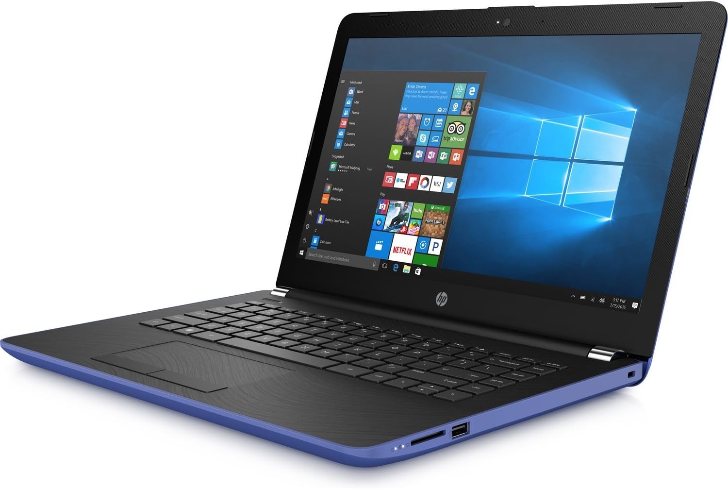 HP 14-bs153od,  Intel N3350 2.4GHz,  4GB RAM,  64GB eMMC, Windows 10 Marine Blue