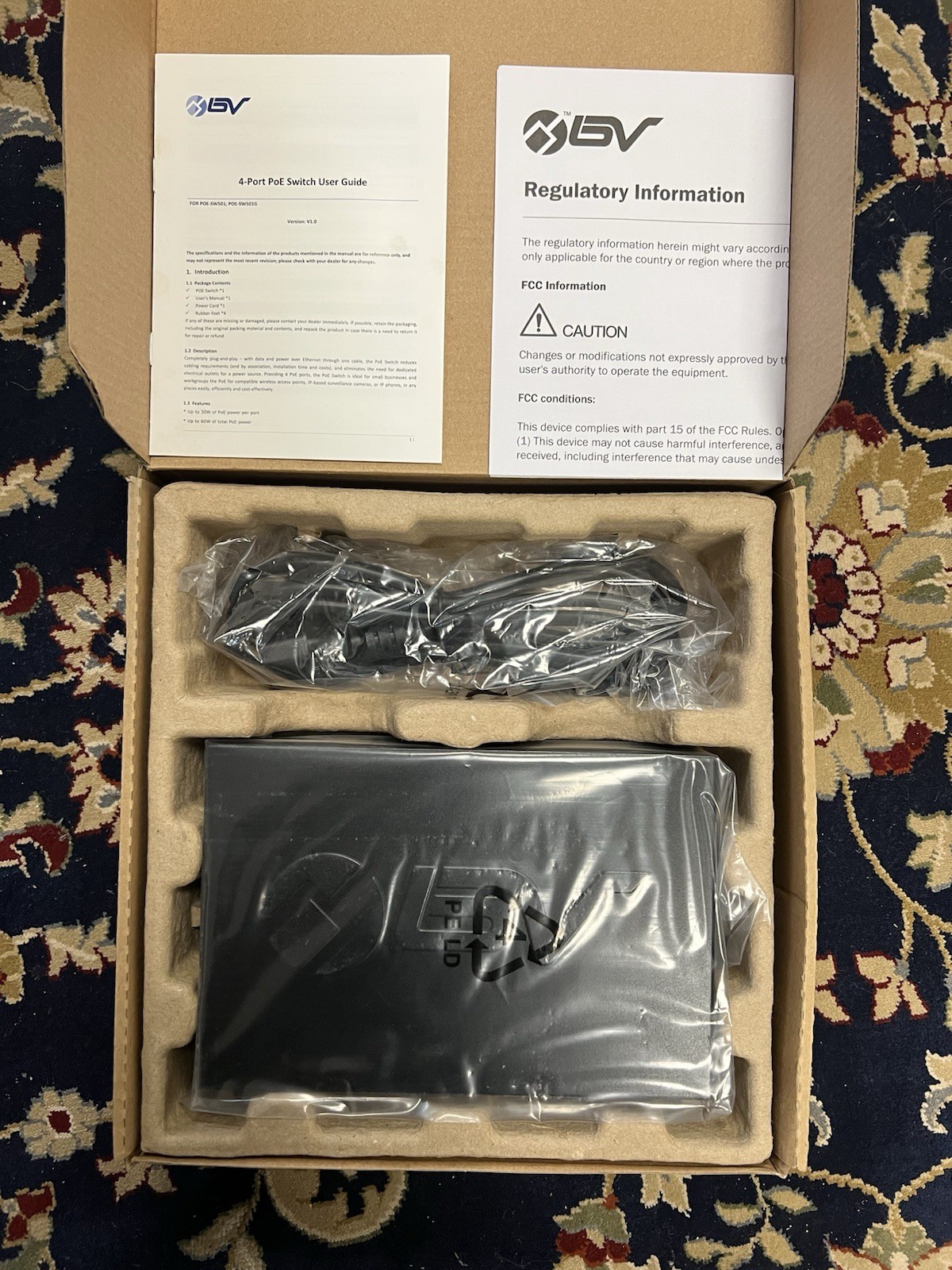 BV-Tech POE-SW501G 65W 802.3at Network Switch
