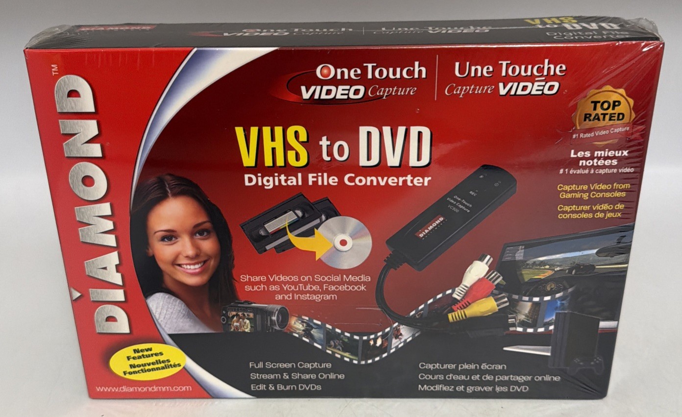 Diamond One Touch Video Capture VC500 USB VHS DVD Gaming Capture NEW SEALED