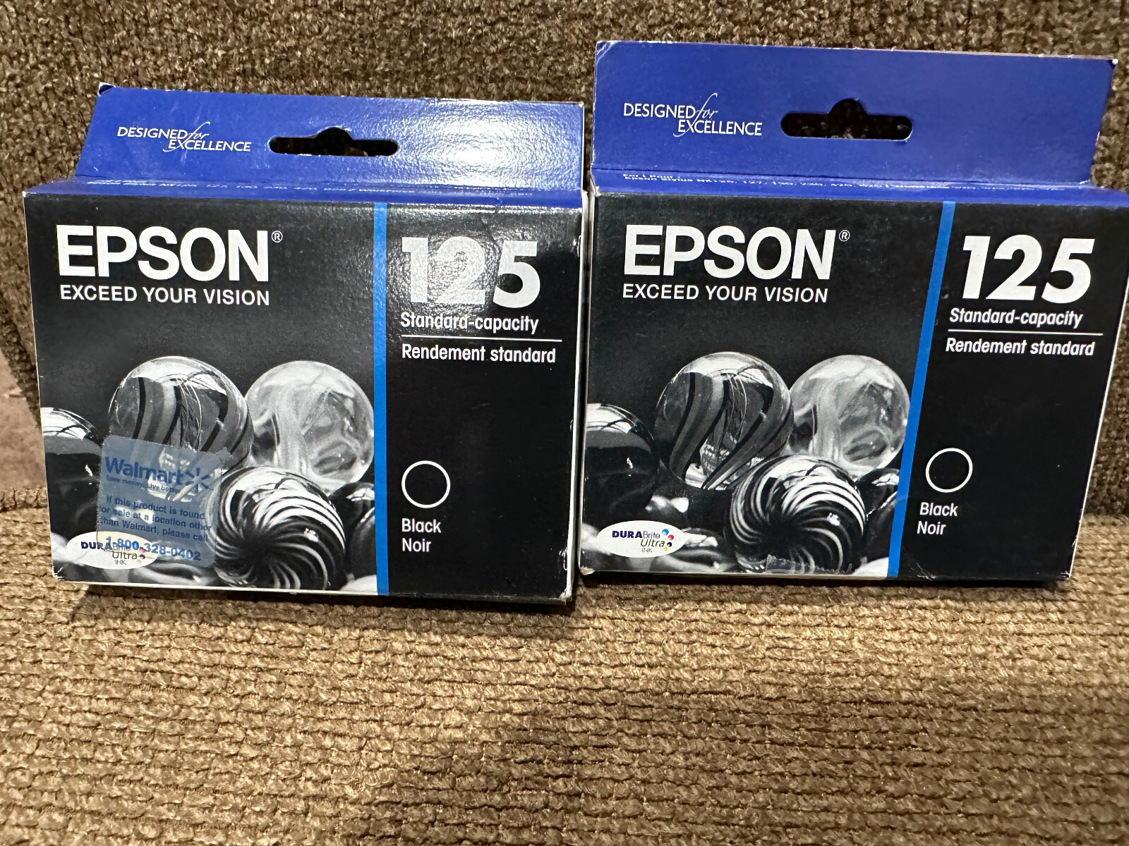 2- new packs Epson 125 Black Ink Cartridges  Genuine