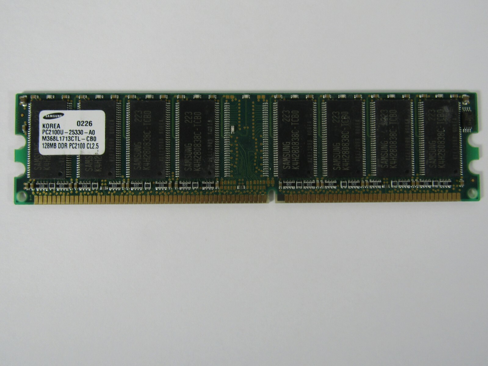 Samsung 128MB DDR CL2.5 RAM PC2100U-25330-A0 - Computer Memory