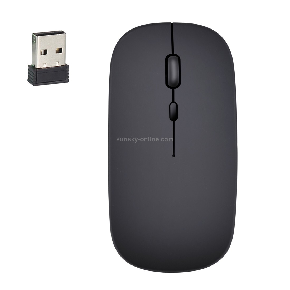 HXSJ M80 2.4GHz Wireless 1600DPI Ratón de silencio óptico ajustable, negro