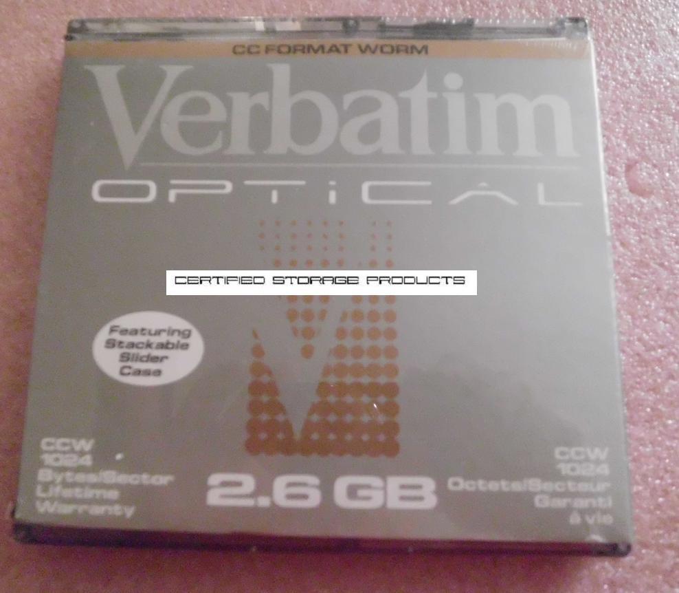 NEW Verbatim 2.6GB 91412 WriteOnce MO Worm Optical Disk CWO-2600C 2600B 92290F