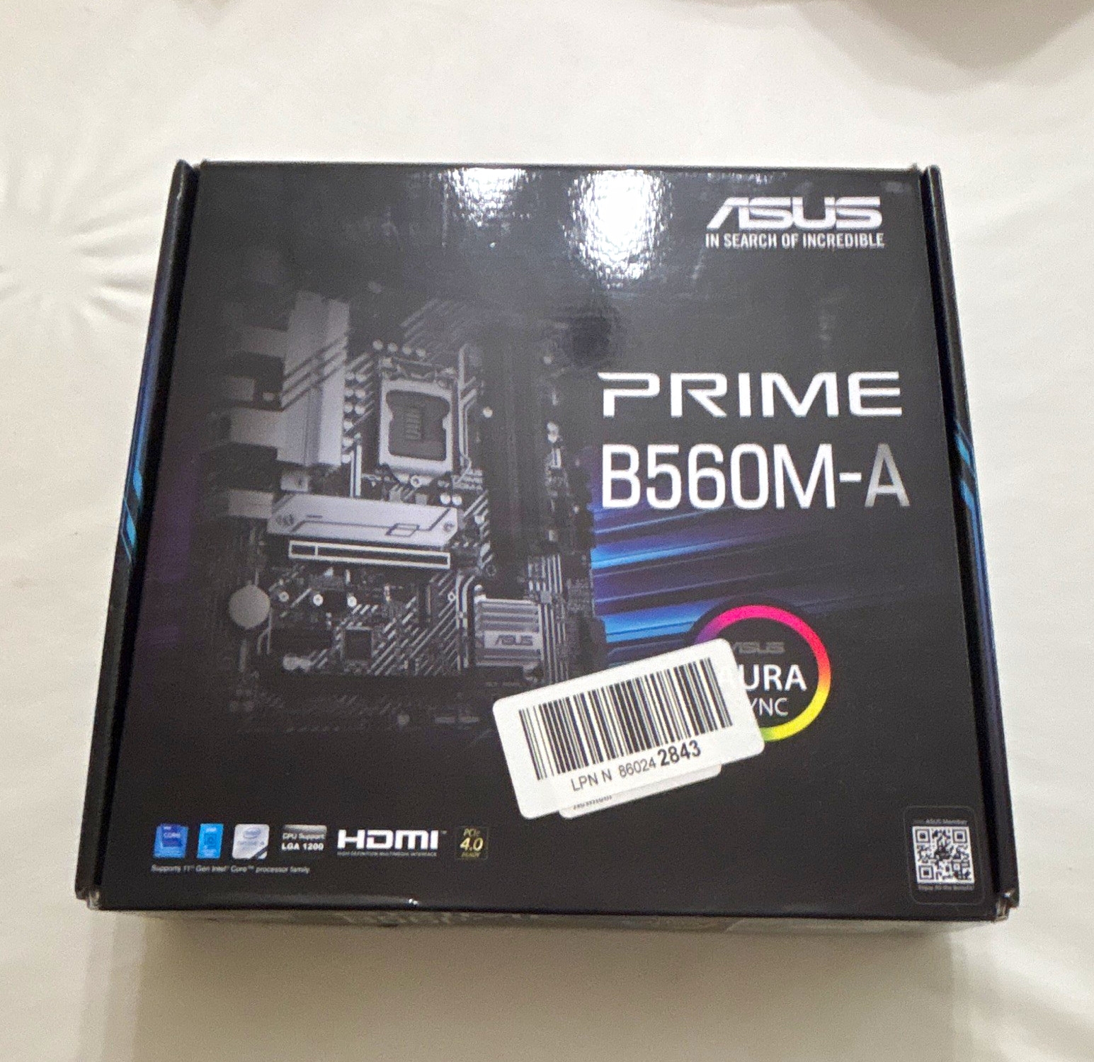 ASUS PRIME B560M-A MicroATX Intel LGA1200 DDR4 4-Slot M.2 HDMI Audio