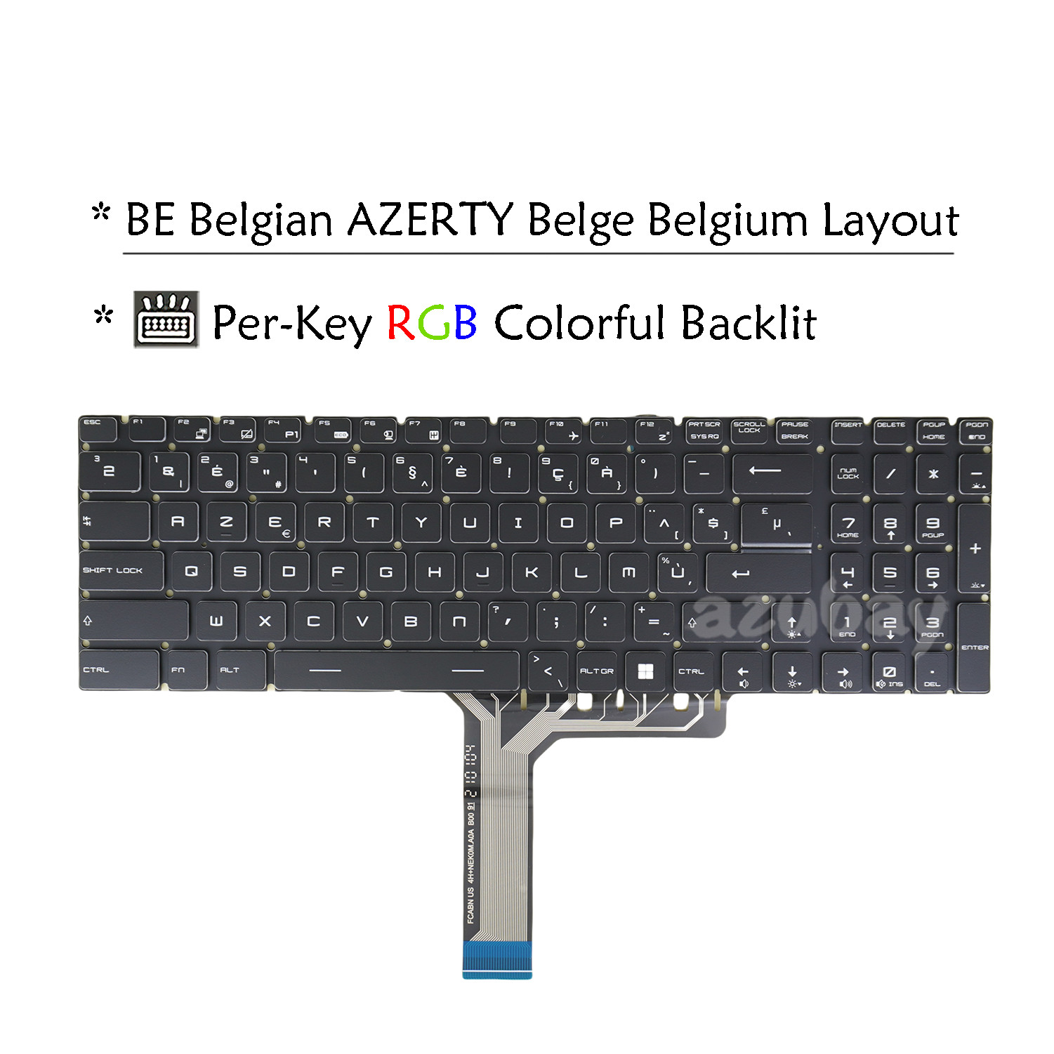 BE Belgian Keyboard For MSI MS-16P5 MS-16P7 MS-16P8 MS-16U1 MS-16U4 RGB Backlit