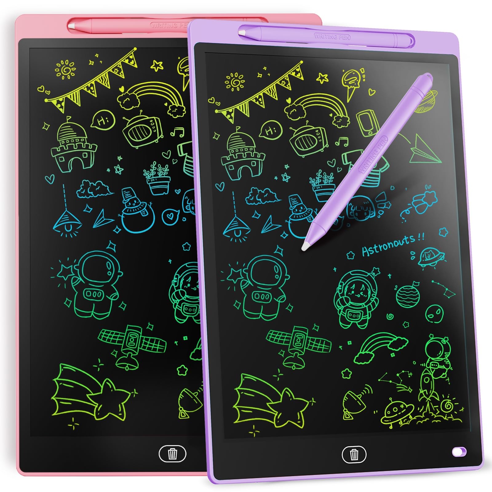 Genialba LCD Writing Tablet Purple and Pink 12 Inch 2 Pack