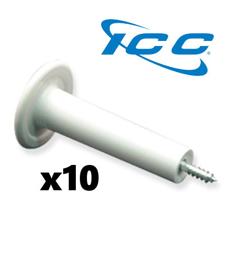 ICC 10 Phone Mushroom Telephone Cable Mgnt Spool Guides w/ Screw  ICACSWDS20