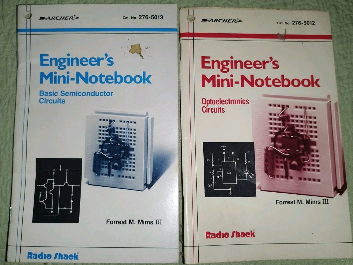 Vintage Radio Shack Archer Engineer's Mini Notebook Lot Of 2 Forrest M. Mums 111