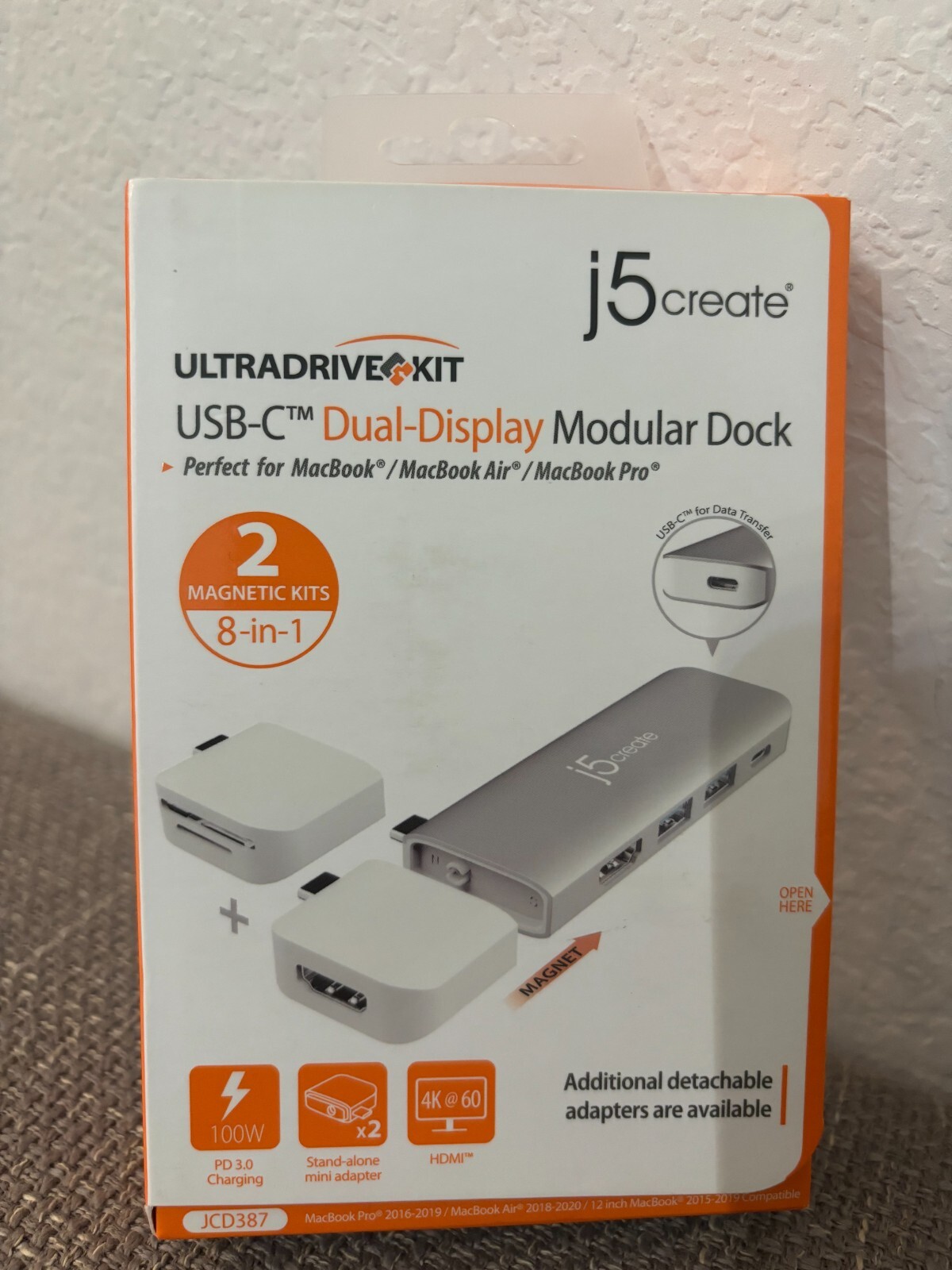 Genuine j5create JCD387 ULTRADRIVE Kit USB-C Dual-Display Modular Dock-FREE SHPN