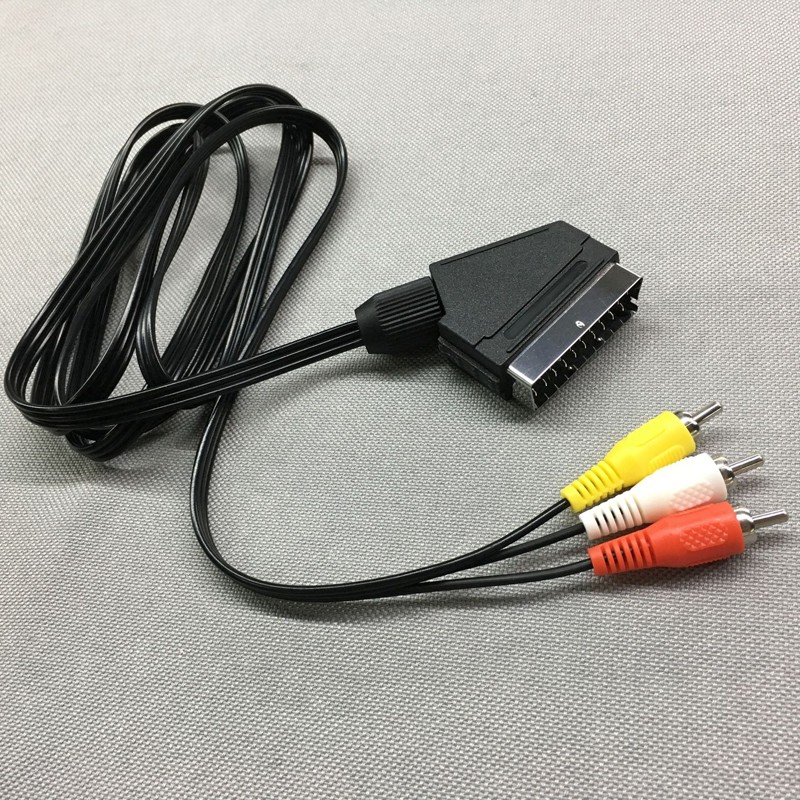 SCART PLUG to TRIPLE 3 x RCA PHONO PLUGS AV TV DVD Cable Sony VHS to new LG TV