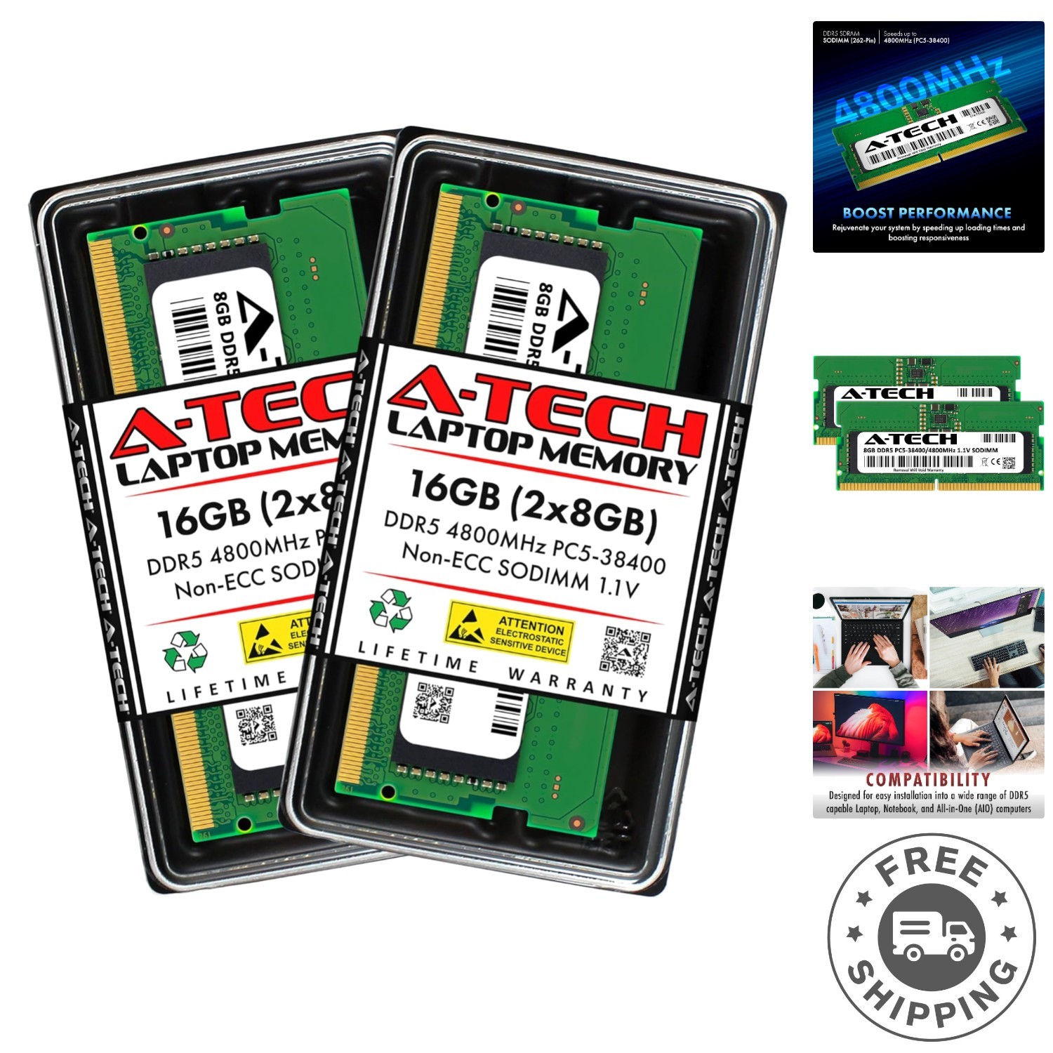 16GB DDR5 RAM Kit (2x8GB) 4800MHz SO-DIMM - Upgrade Your Laptop Performance