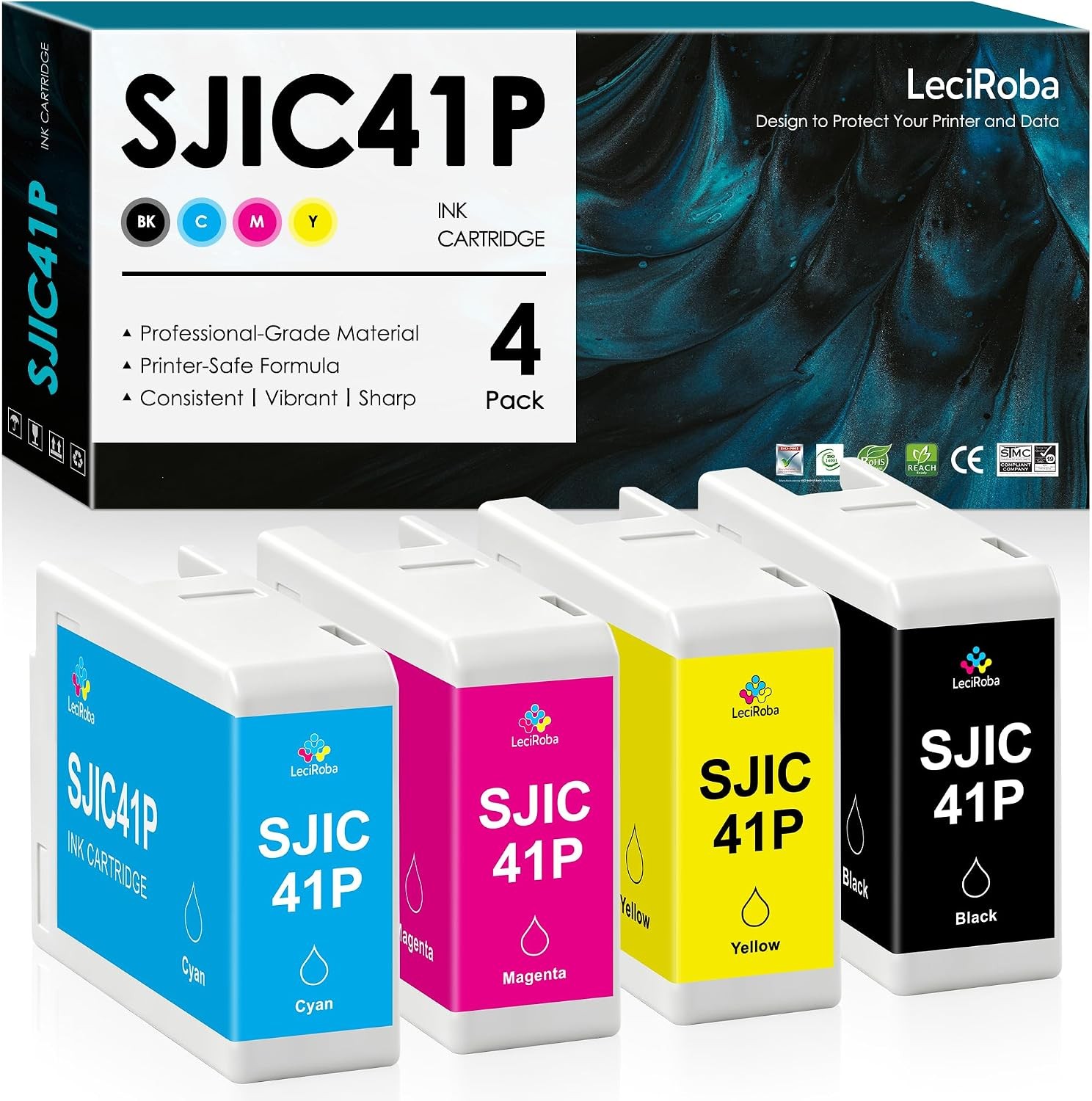 SJIC41P Ink Cartridge for ColorWorks CW-C4000 / CW-C4000u / CW-C4000e 4-Pack