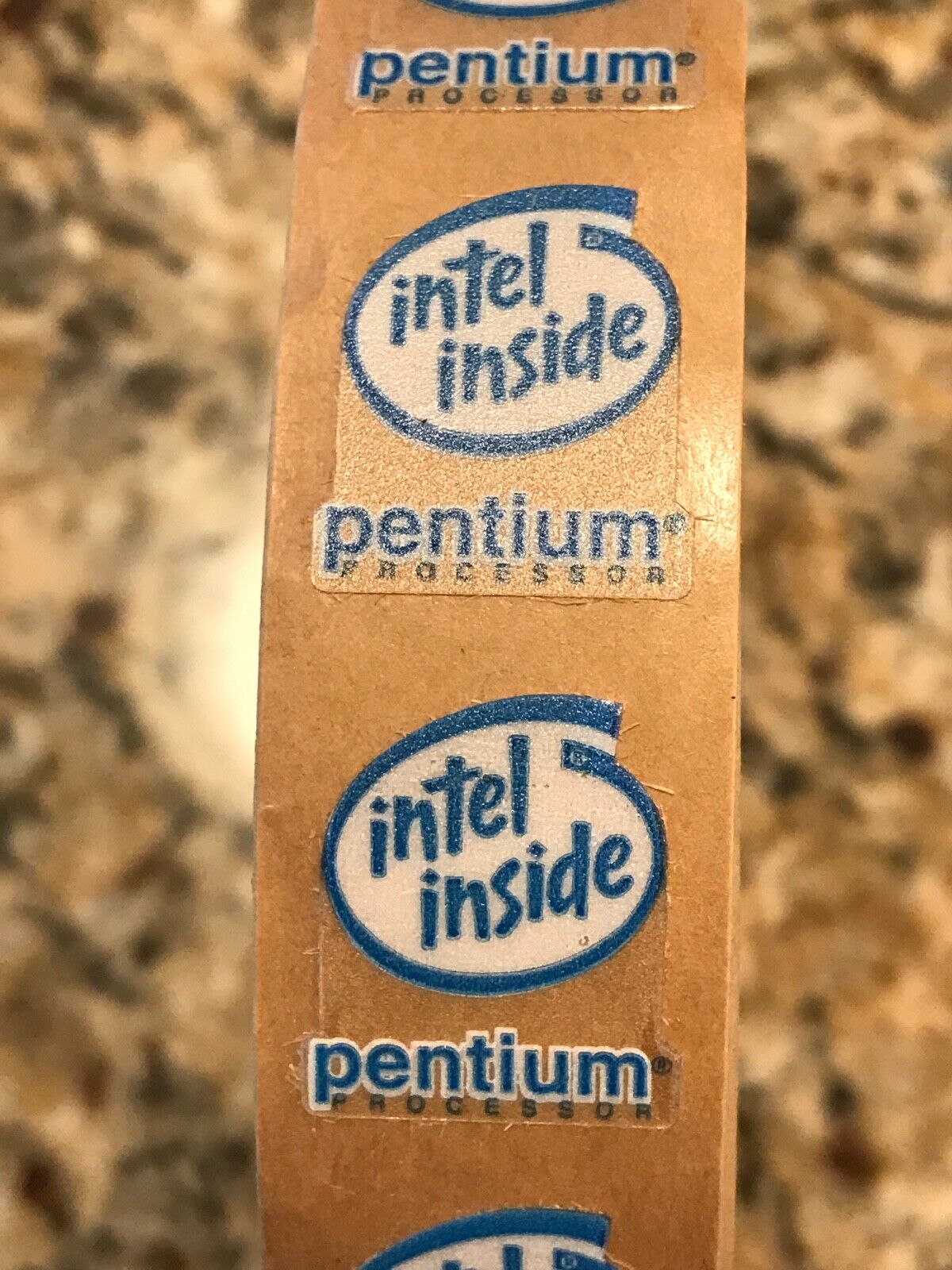 Original Intel Pentium processor Intel Inside case sticker badge NEW from roll