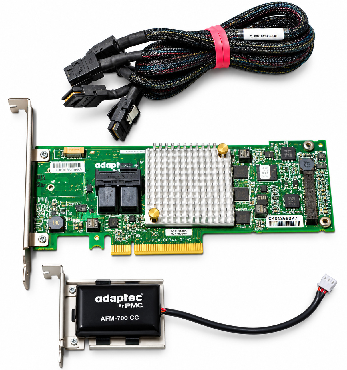 Adaptec ASR-8805 1GB 8Port 12Gbps SAS / SATA PCIe Controller + BBU & 2x Cables