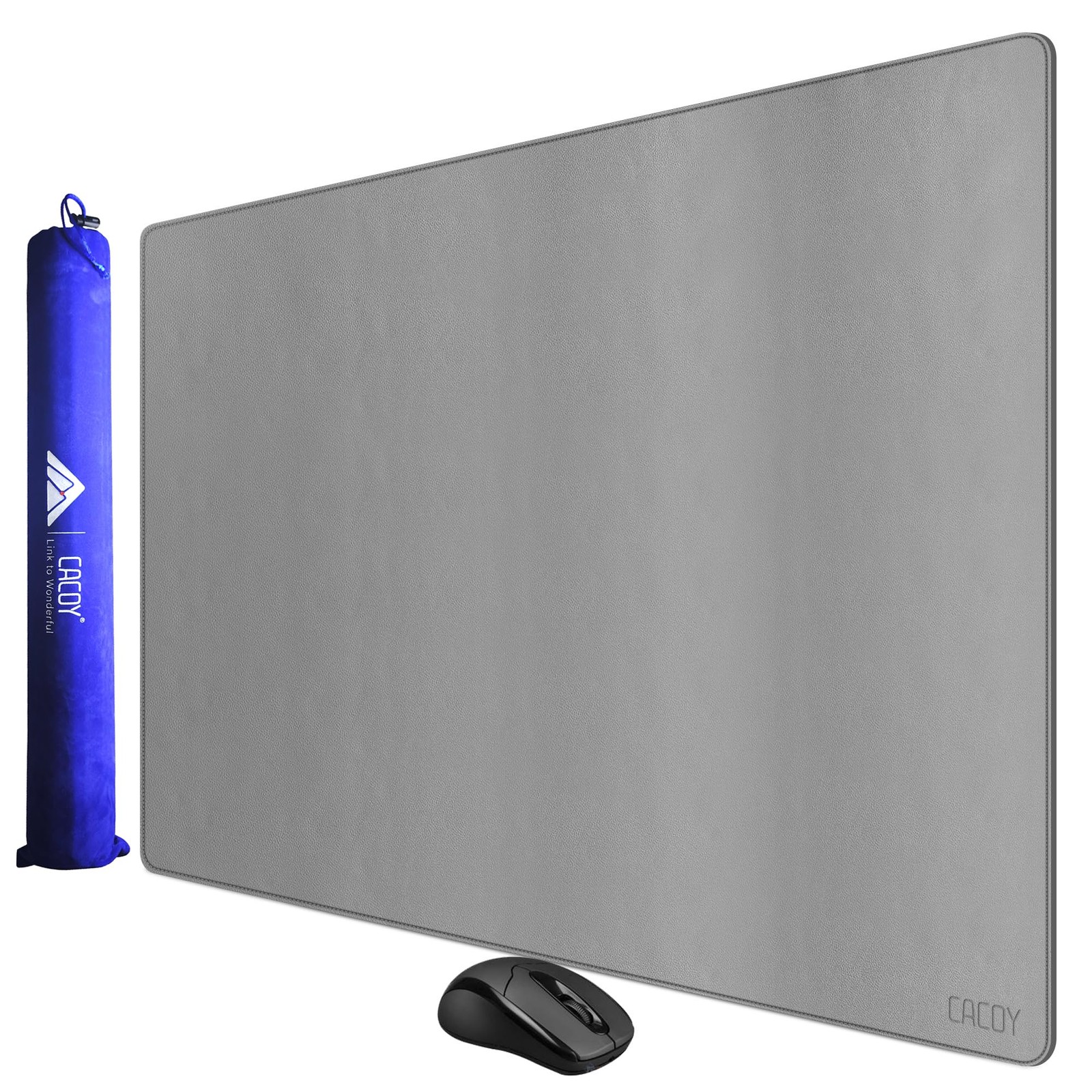 40x24 Inch XXL PU Leather Computer Desk Pad Protector Waterproof Grey