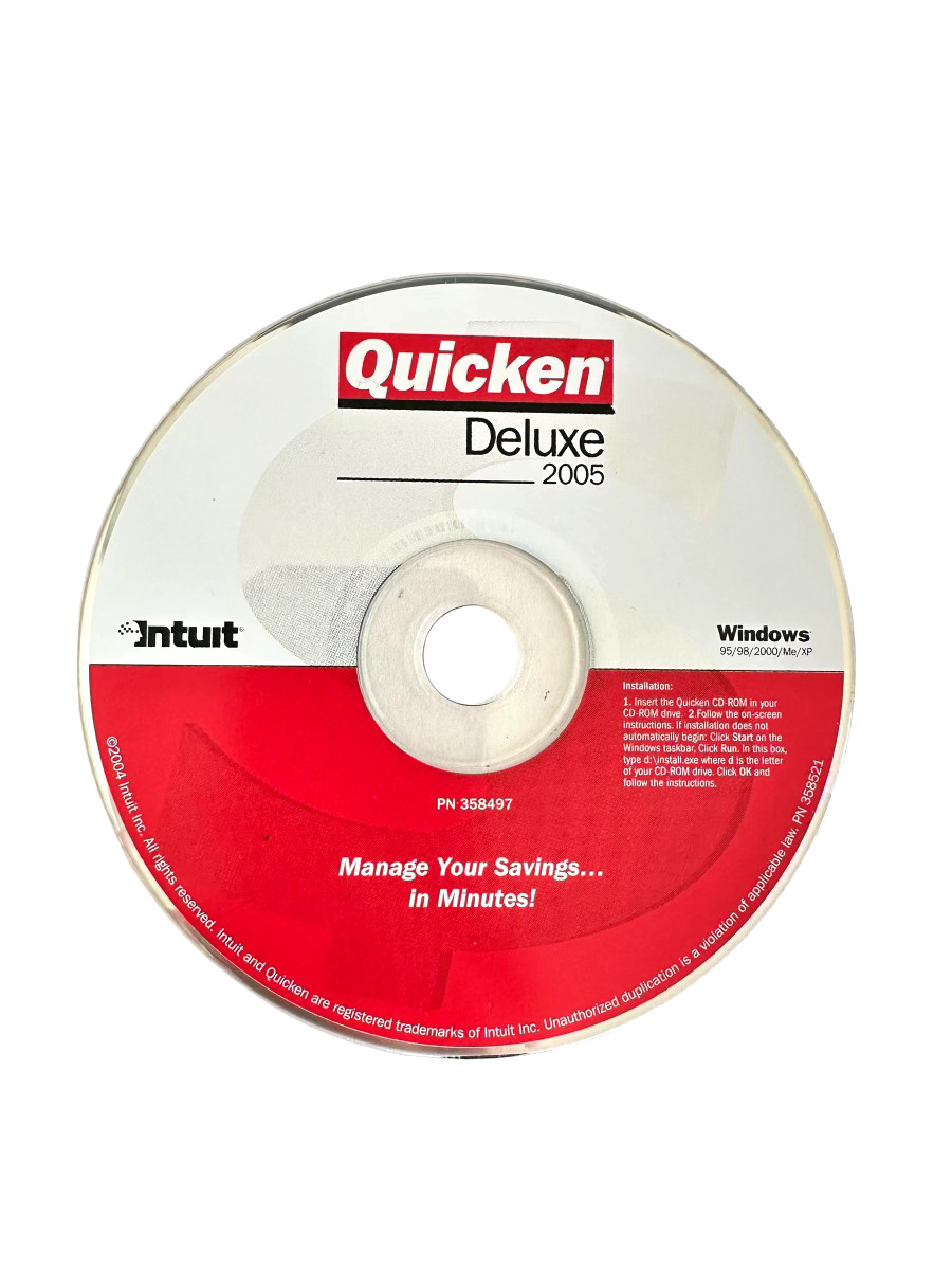 Quicken Deluxe 2005 For Windows '95/'98/2000/Me/XP NOT for Window 10/11