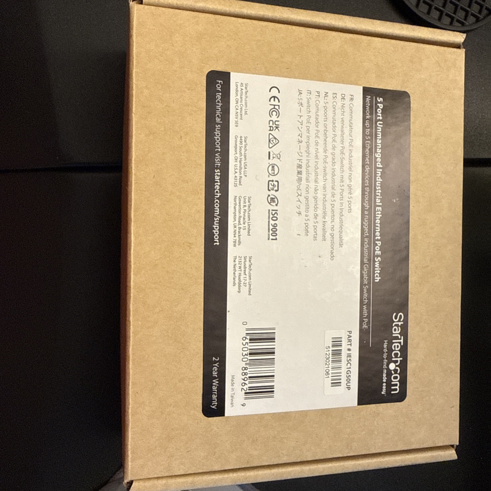 StarTech Industrial 5 Port Gigabit PoE Unmanaged Switch IESC1G50UP