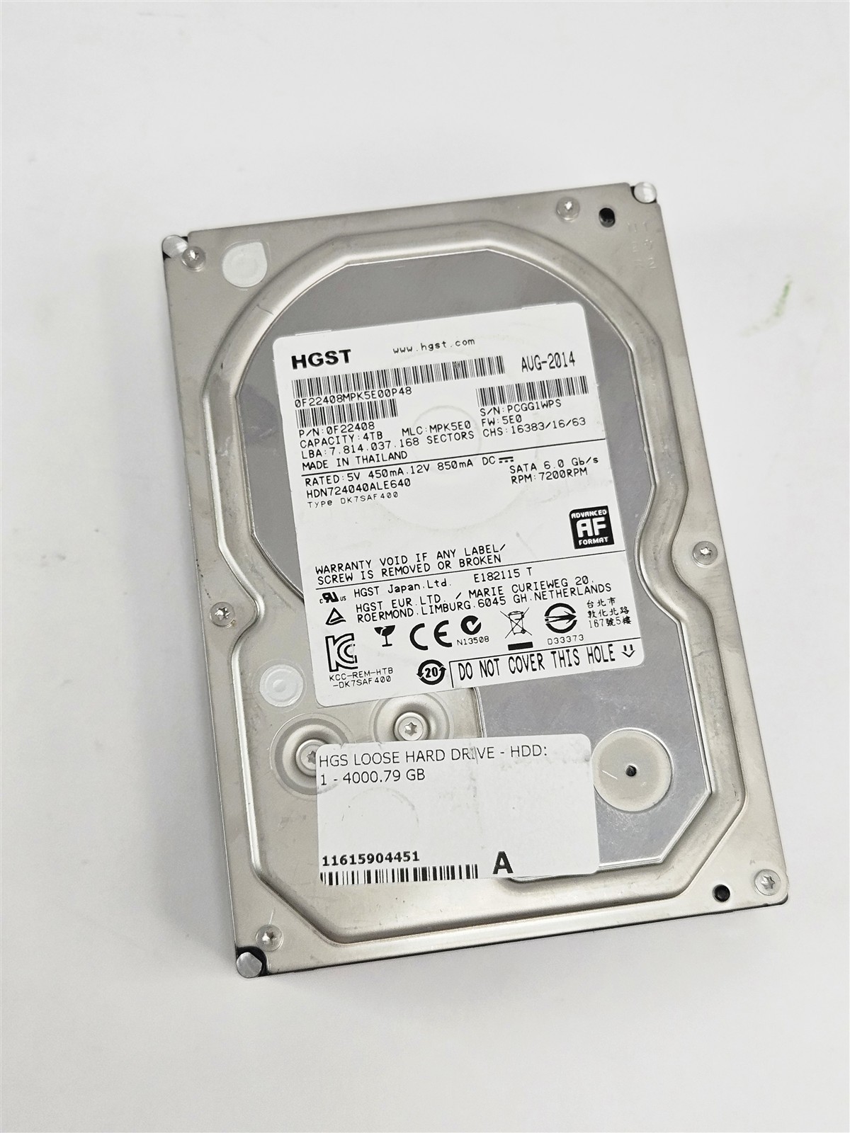 HGST Deskstar NAS 4TB SATA 7200RPM 3.5in Hard Drive Tested