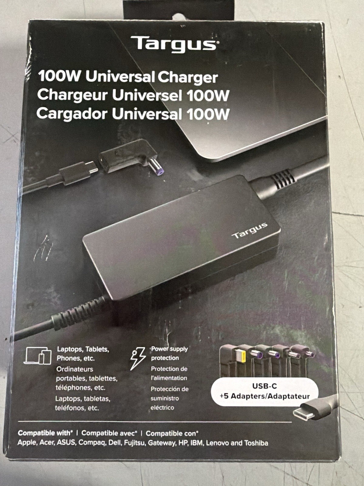 Lot Of 10Targus Universal USB-C Charger 100W A.C Adapter APM108TT  Black w/ Tips