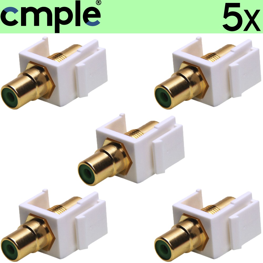 RCA Coupler White Modular RCA Keystone Jack for Wall Plates Surface Boxes Panels