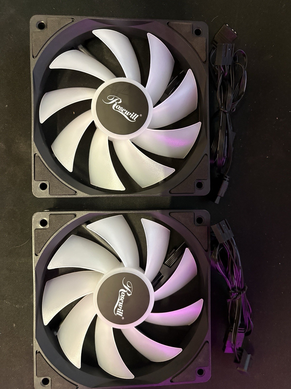 2-Pack Rosewill 120mm ARGB Case Fan Black Open Box Never Used