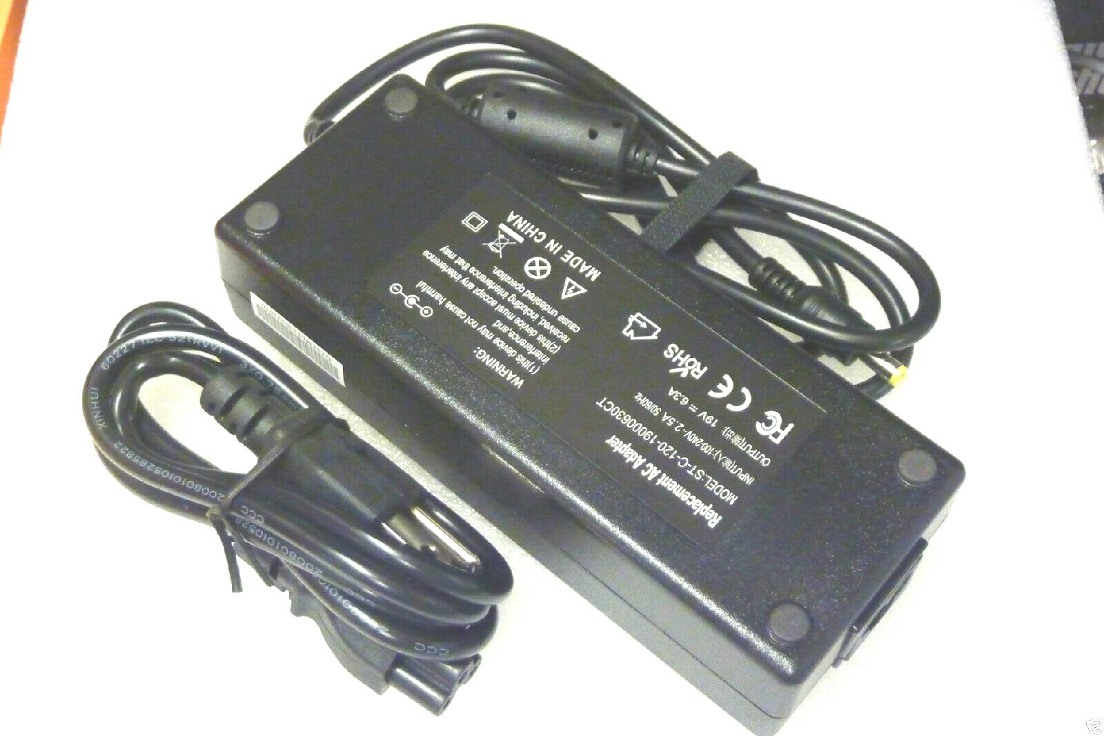 For EVOO EG-LP4-BK EG-LP5-BK Gaming Laptop 120W Charger AC Adapter Power Cord