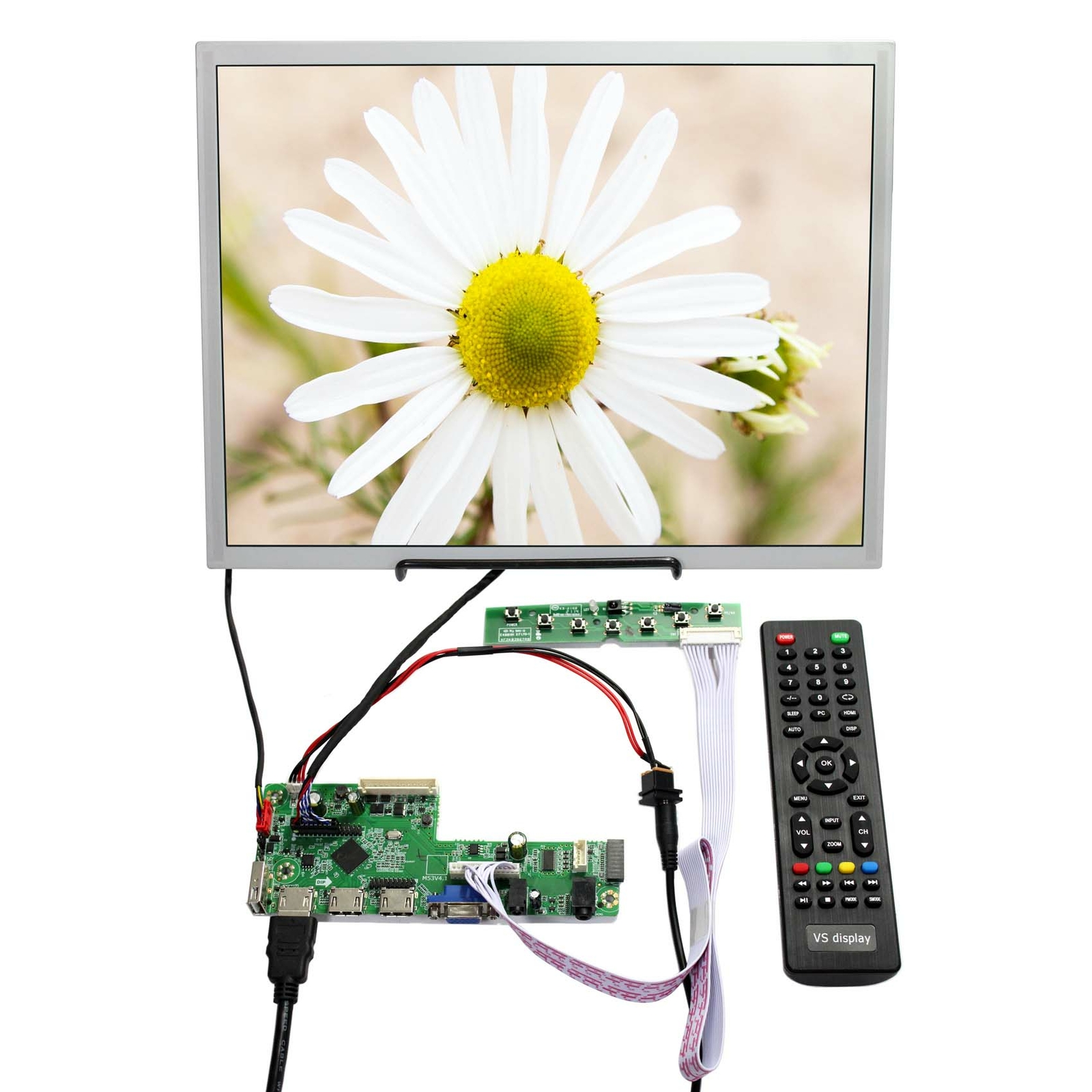 HD VGA USB LCD Controller Board With 15inch 1024x768 1000nit LCD Screen