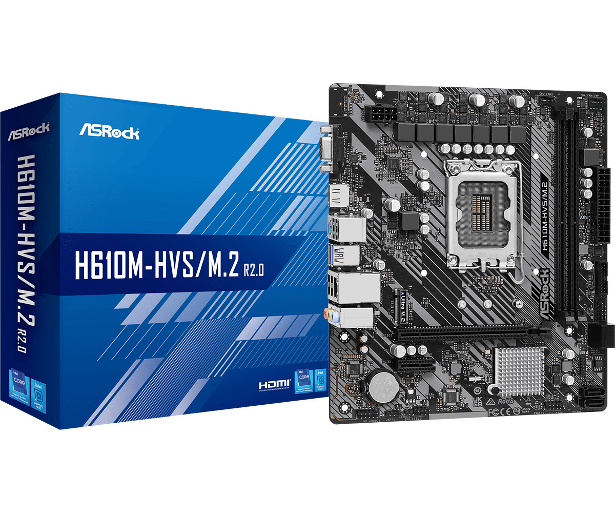 New ASRock H610M-HVS/M.2 R2.0 Micro ATX Motherboard Intel H610 LGA 1700 DDR4