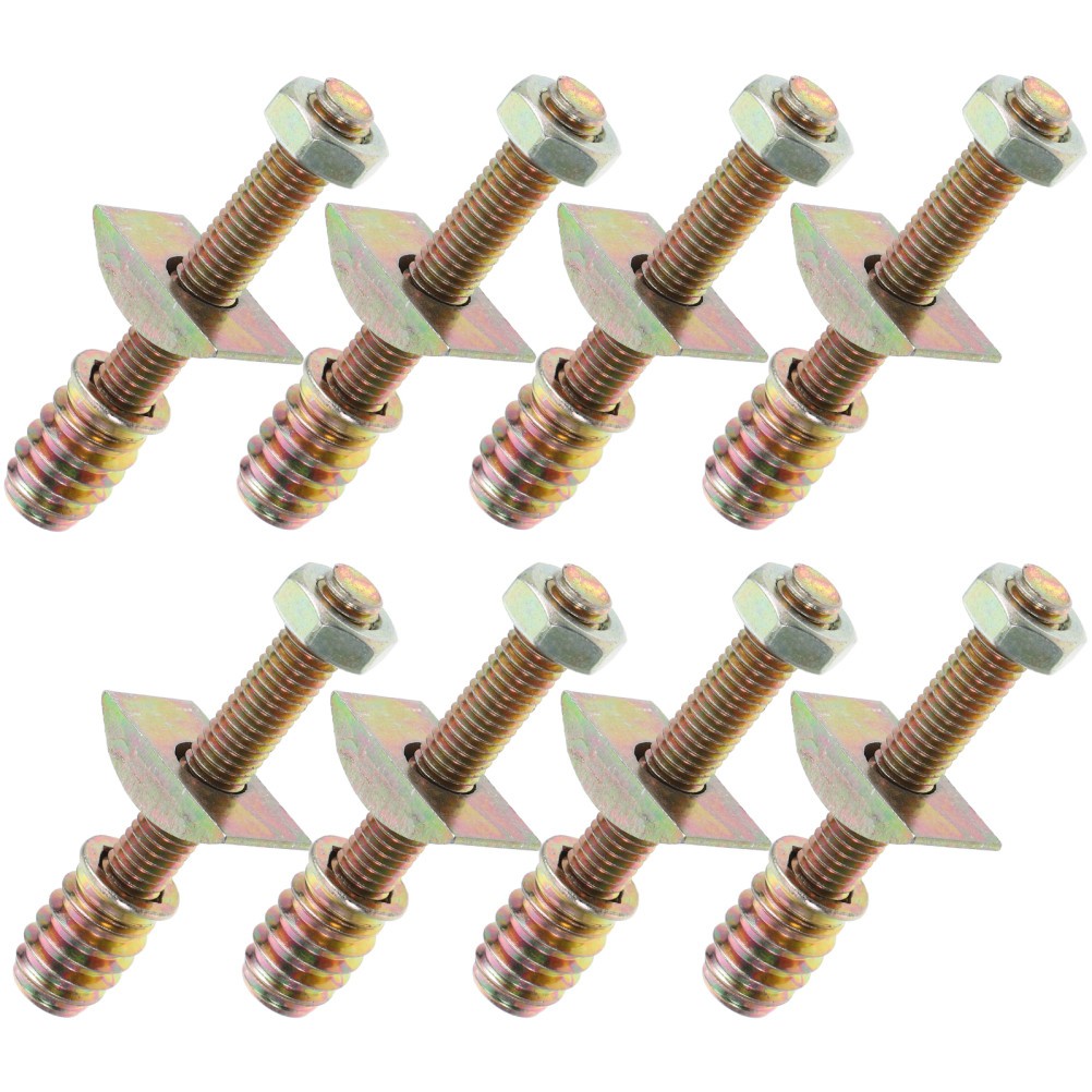 8Sets Bed Frame Hardwares with Iron Bolts Nuts for Crib and Furniture Fixing