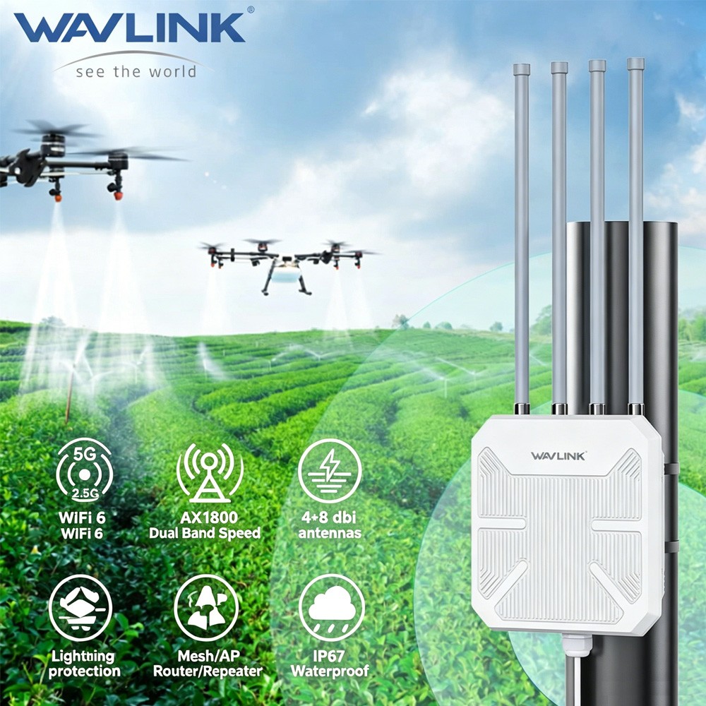 WAVLINK AX1800 Outdoor WiFi 6 Extender Long Range Router Antenna for Yard Park