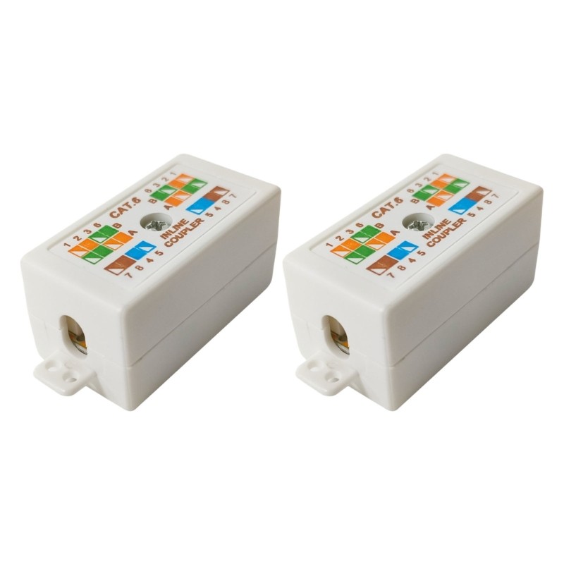 RJ45 Cat6 Junction Box ABS Cut Through Coupler For Cat5 Cat5e Cable Wiring