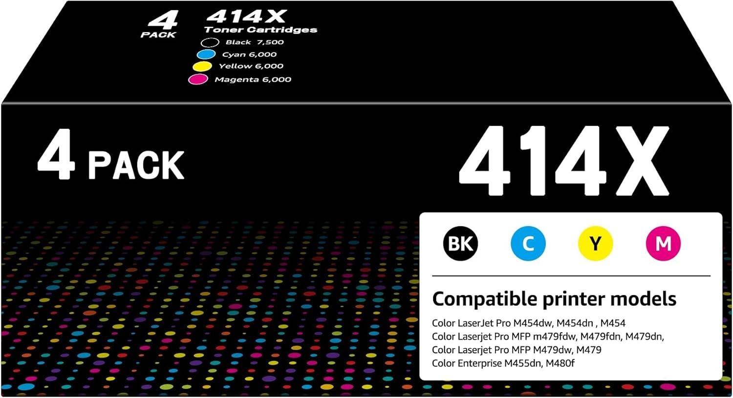 Generic 414X 4x Color Set Toner Cartridge W2020X W2021X W2022X W2023X W/chip