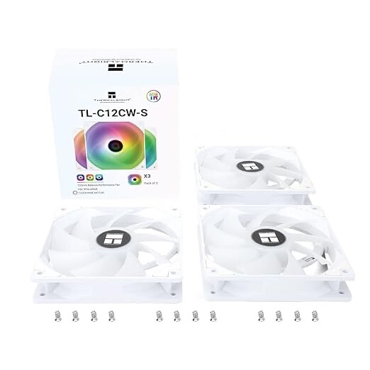Thermalright TL-C12CW-S X3 Silent Computer Cooling Fan- White- 3 Pack