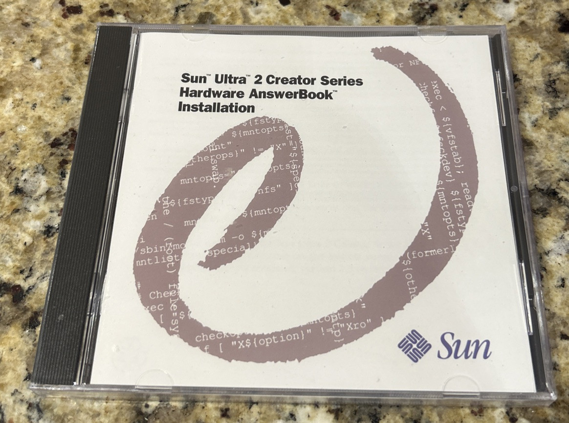 SUN ULTRA 2 CREATOR SERIES HARDWARE ANSWERBOOK INSTALLATION CD NEW SEALED