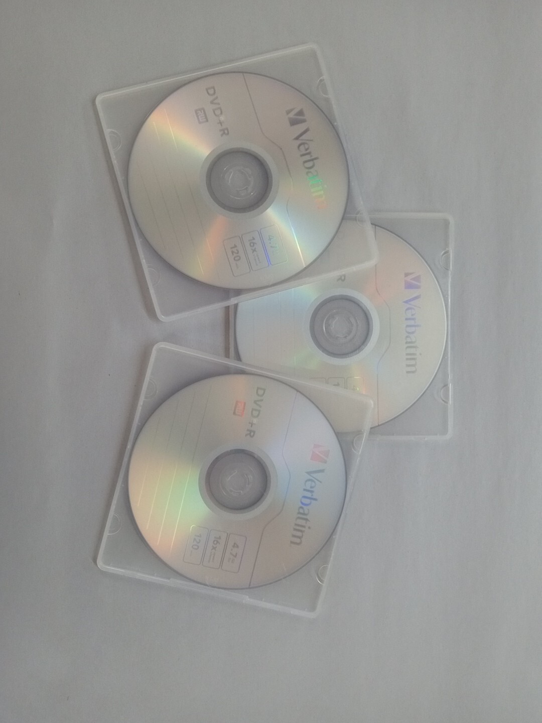 Lot Of 3 Verbatim DVD+R Discs 16x 120 Min
