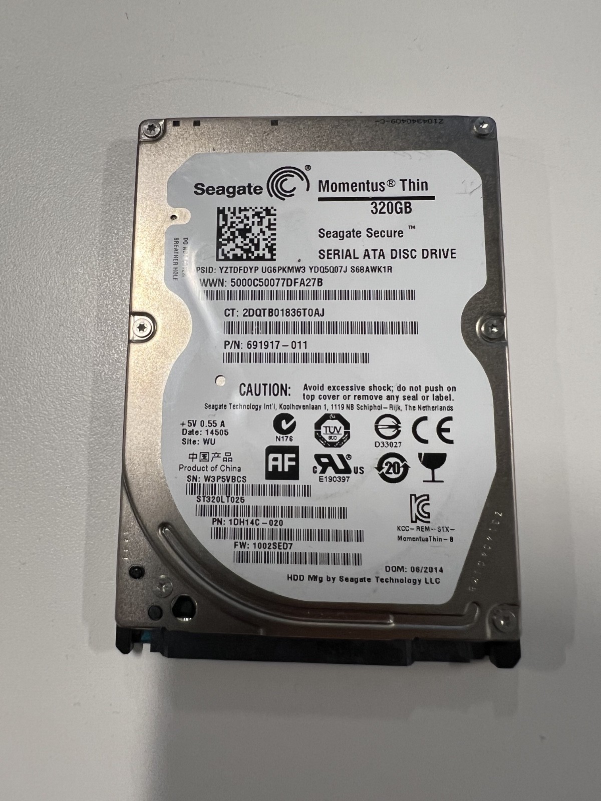 Seagate Momentus Thin 320GB 2.5" SATA HDD