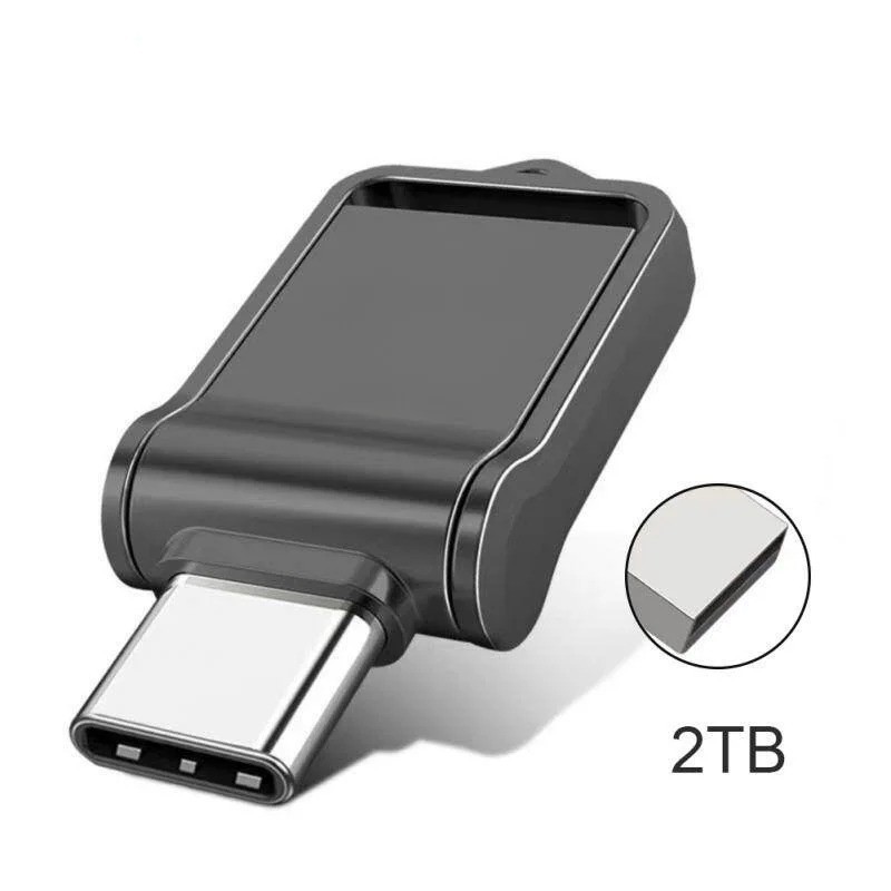 2TB USB 3.0 Type-C OTG Flash Drive Dual USB Metal Memory Stick for PC Phone