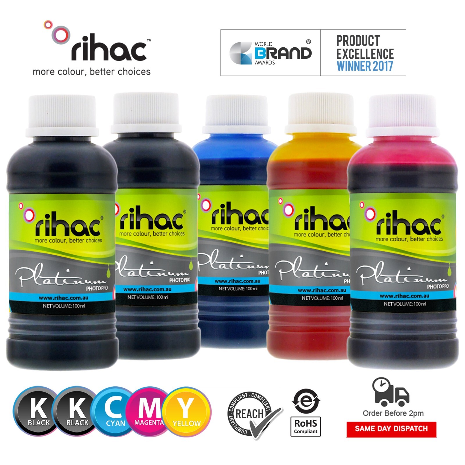 RIHAC REFILL INK FOR HP 564 Cartridge C310 C410 C510 7510 7520 D7560 D5460 D5400