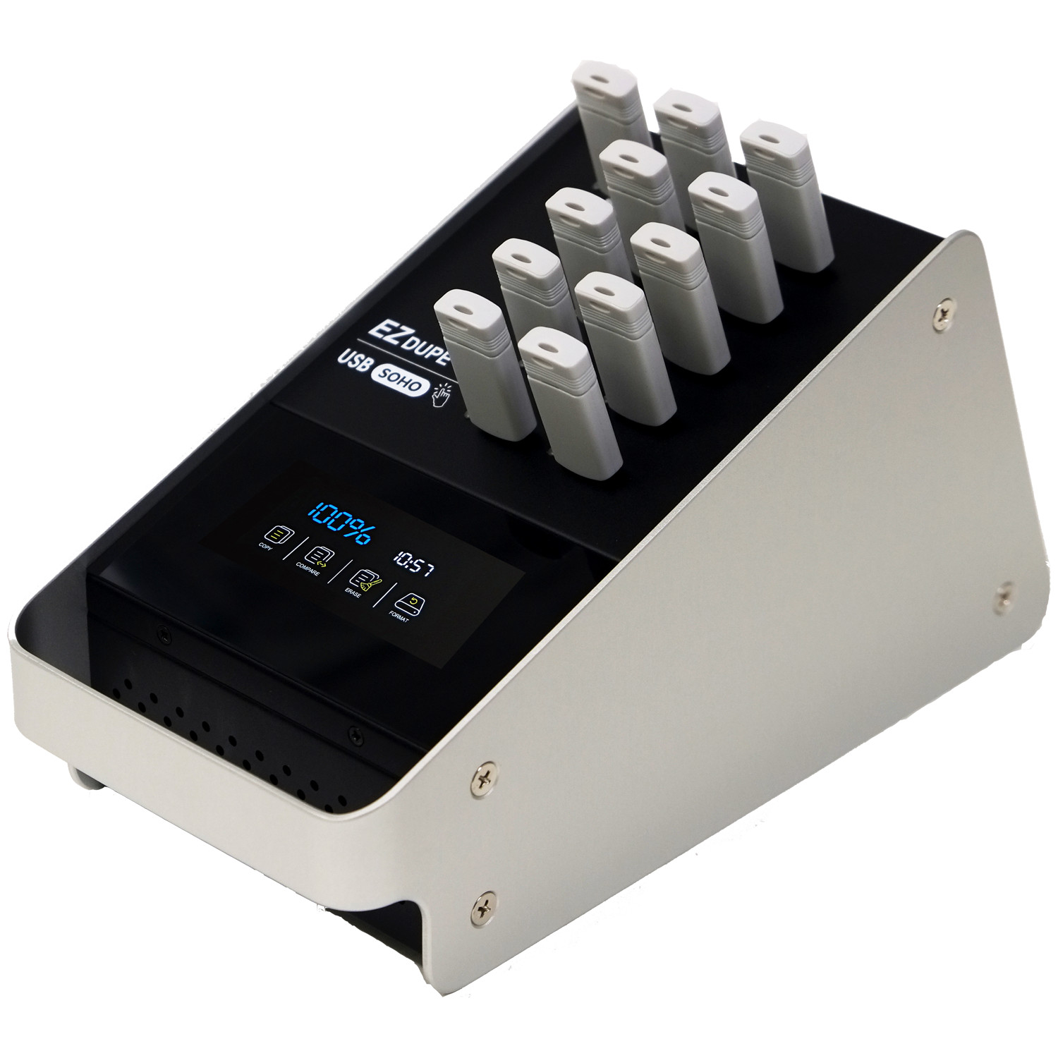 1 to 10 USB Duplicator with Touchscreen - Multiple Flash Drive Copier Soho Touch