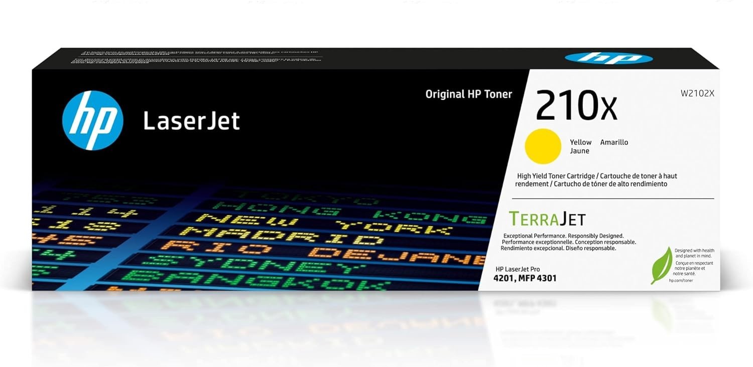 HP 210X Yellow High-Yield Toner Cartridge | W2102X LaserJet Pro 4201, MFP 4301
