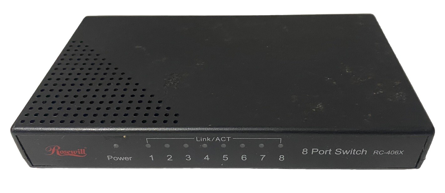 ROSEWILL RC-406X 8-Port Ethernet Switch With Power Supply