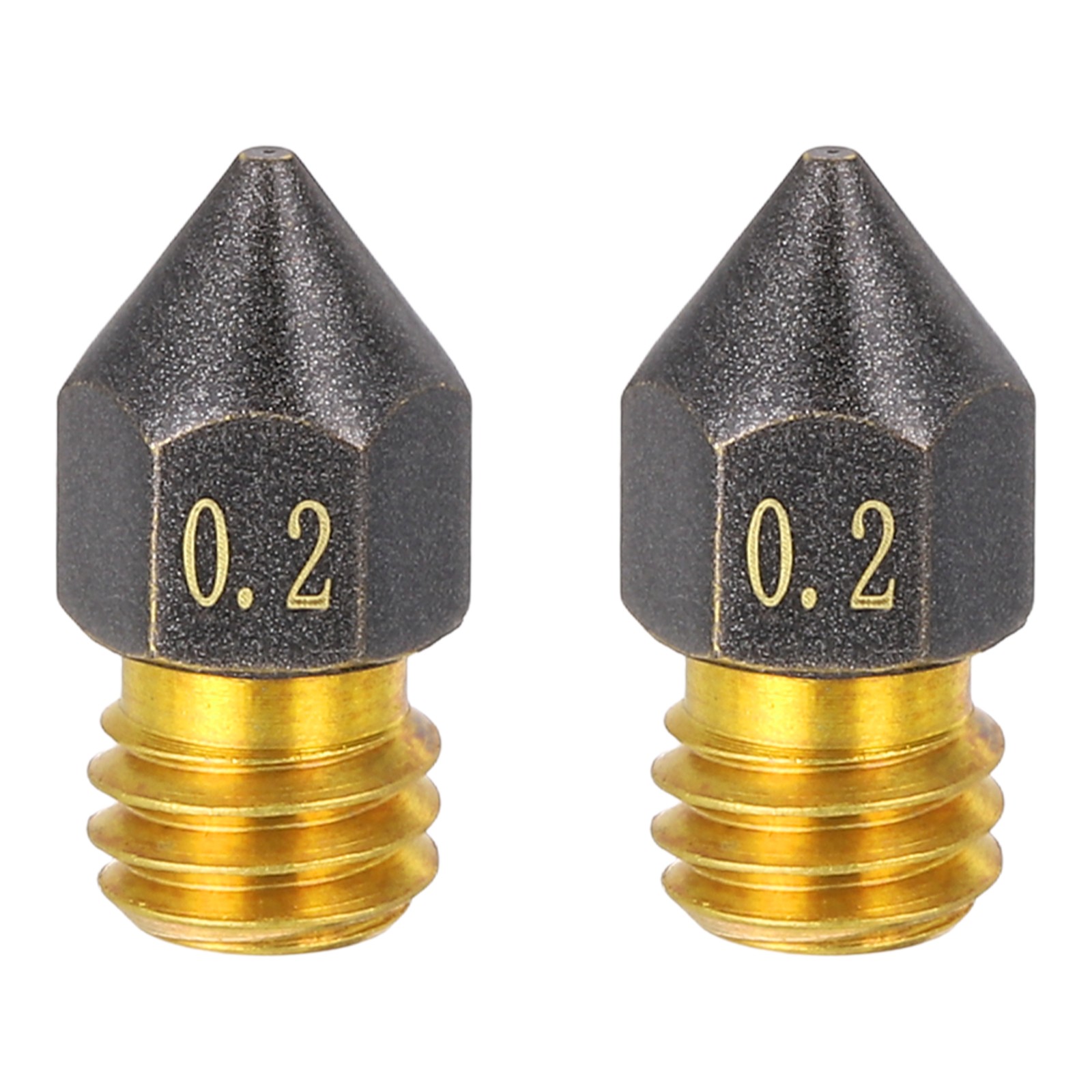 2Pcs 0.2mm MK8 Brass PTFE Nozzles M6 Thread 3D Printer Nozzle Accessories