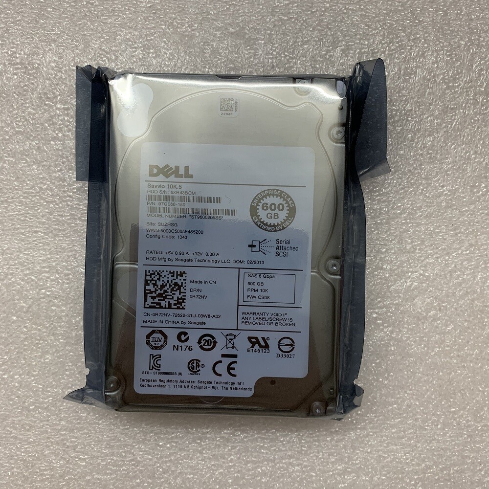DELL R72NV ST9600205SS 600GB 10K .5 6Gbps 2.5" 0R72NV SAS HDD HARD DRIVE