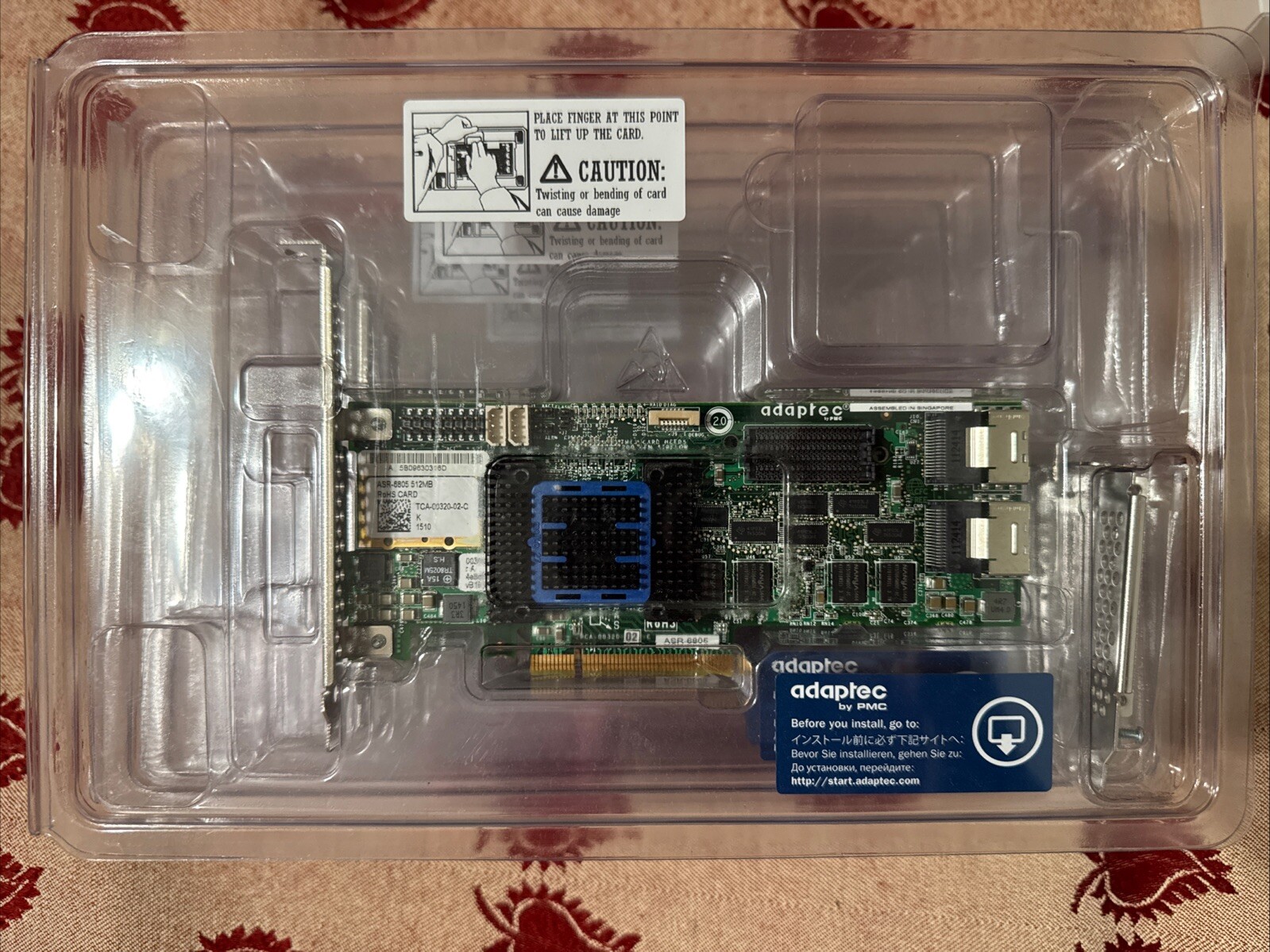 Adaptec ASR-6805E RAID Controller Card PCIe SATA/SAS 6Gb/s Both Brackets