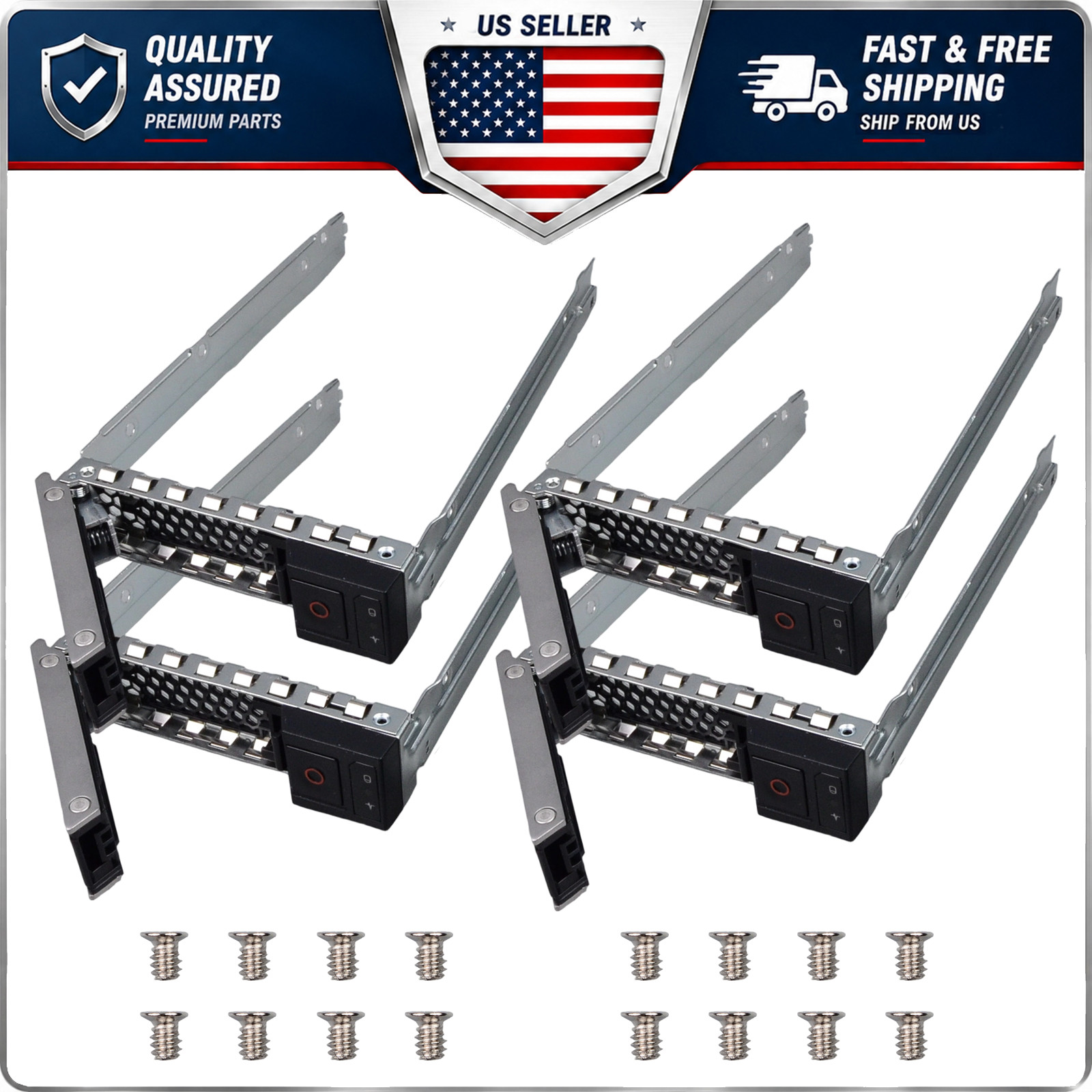 4PCS 3.5 Inch Hard Drive Tray Caddy for Dell PowerEdge Server Replacement X7K8W