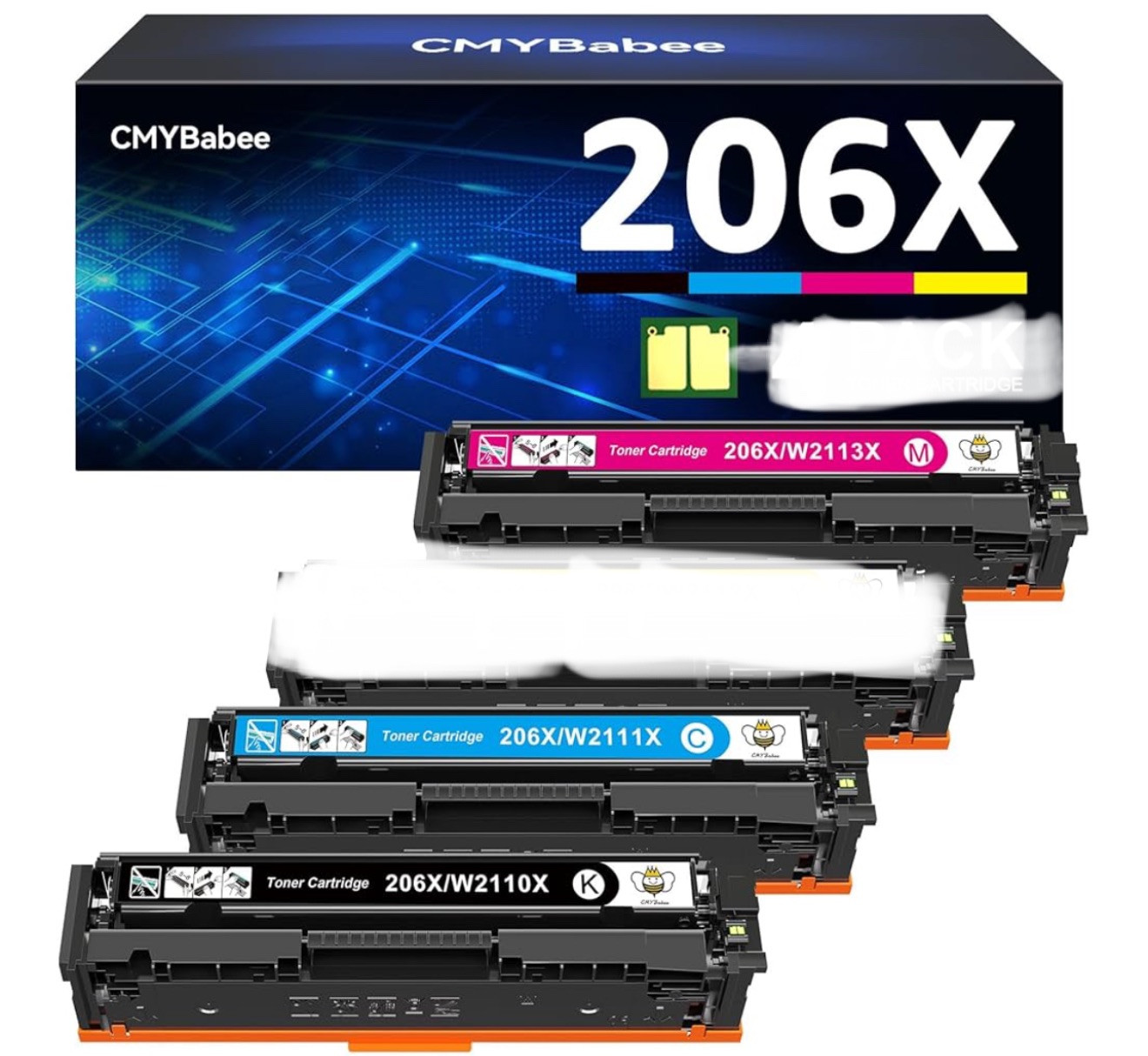CMYBabee Compatible Toner Cartridge Replacement for HP 206X 206A Read First 3pk
