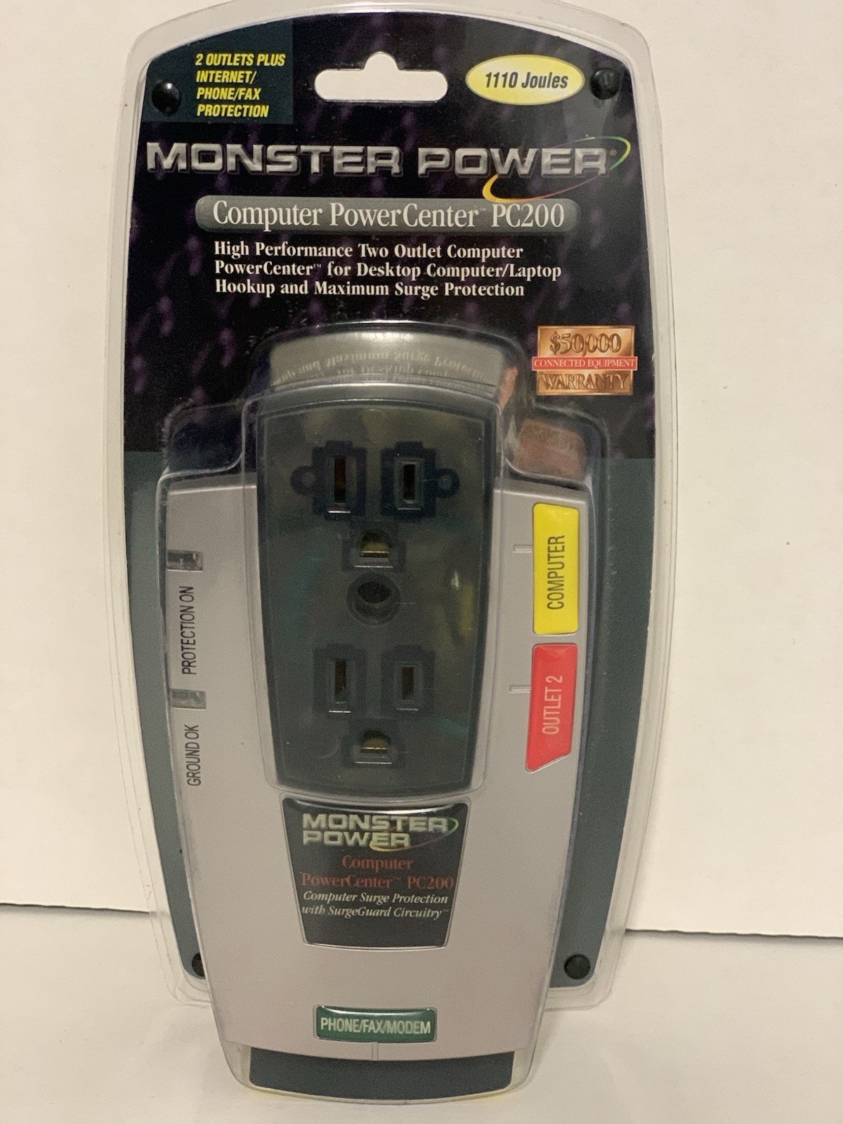 Monster Power Computer PowerCenter PC200 Surge Protector 2-Outlet 1110J