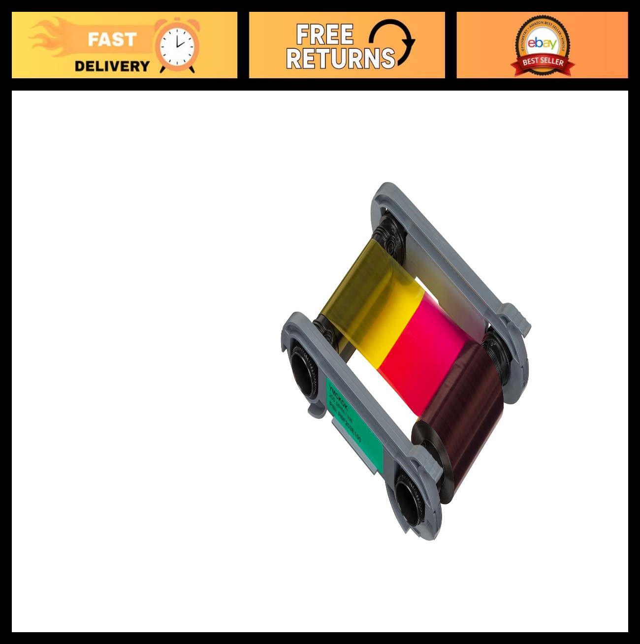 Color Ribbon YMCKO-K for Evolis Primacy 2 - 250 Prints + Bodno Software Demo Car