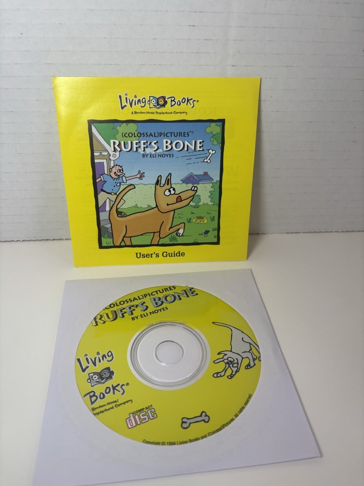 Living Books Ruffs Bone PC CD Rom Vintage 1994 - Disc & Manual Only