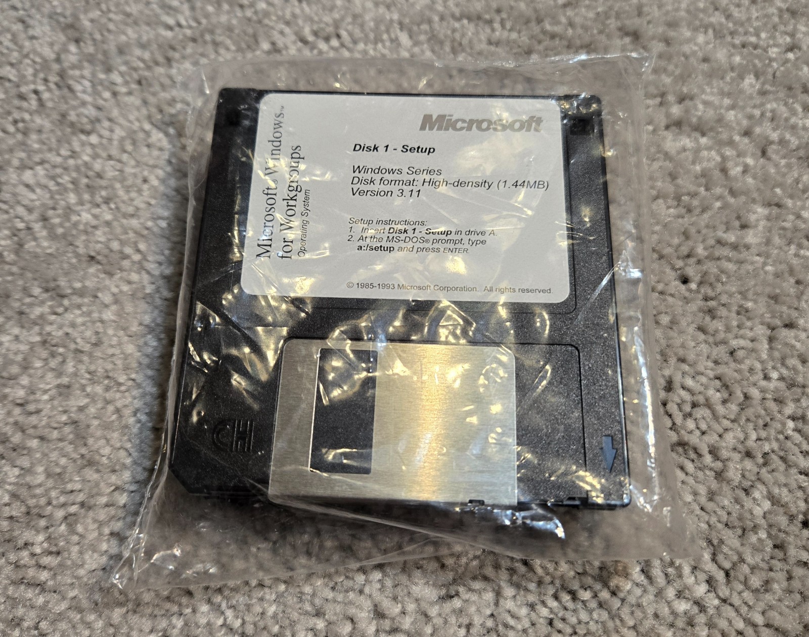 Microsoft Windows For Workgroups 3.11 Sealed Package of Floppies/Diskettes Only